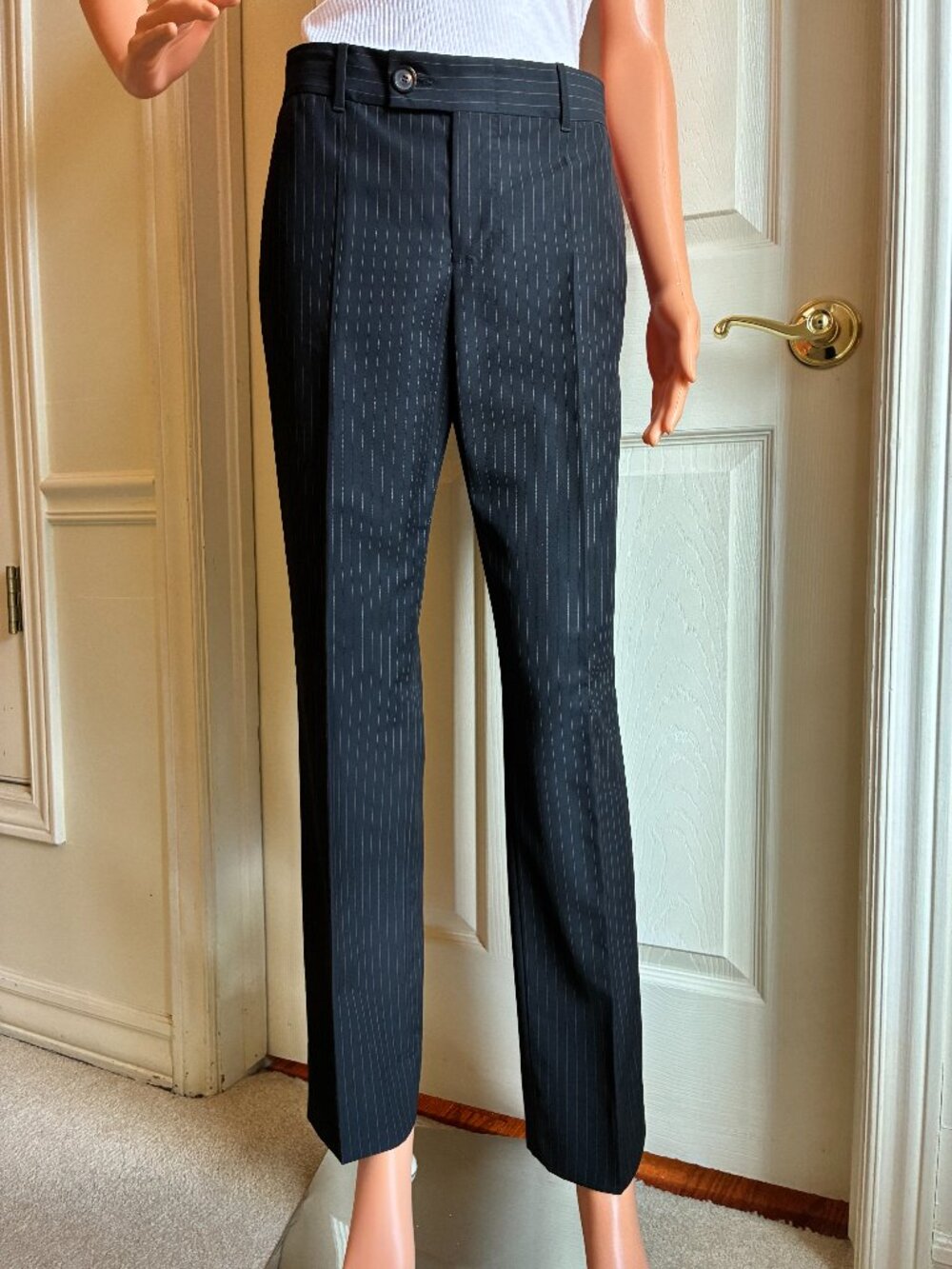 Authentic Vintage GUCCI by Tom Ford - black pinstripe wool trousers - EU 40/US 4
